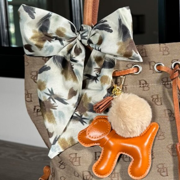 Dooney & Bourke Signature Monogram Tote Bag – Canvas & Leather - Picture 2 of 13